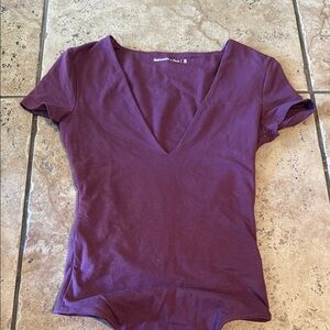 Abercrombie & Fitch Women's Purple V- bodysuit